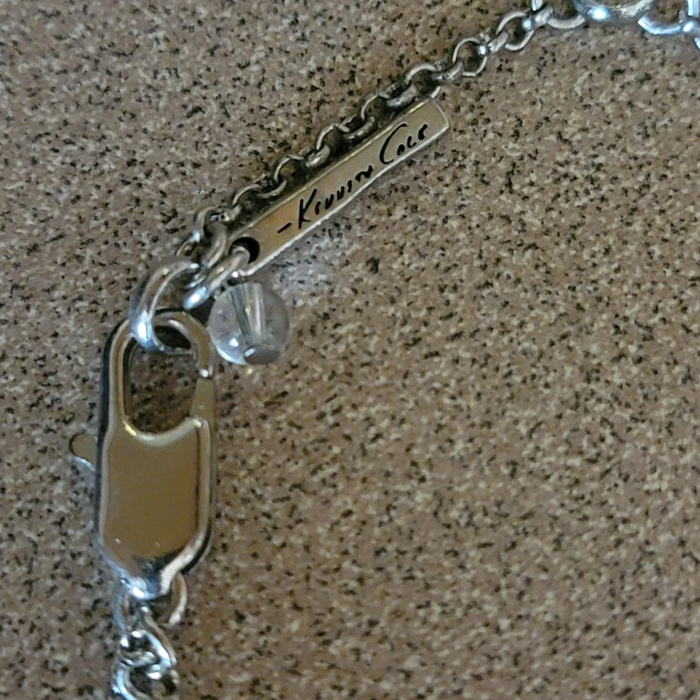 Kenneth Cole Silver and Blue Pendant Necklace